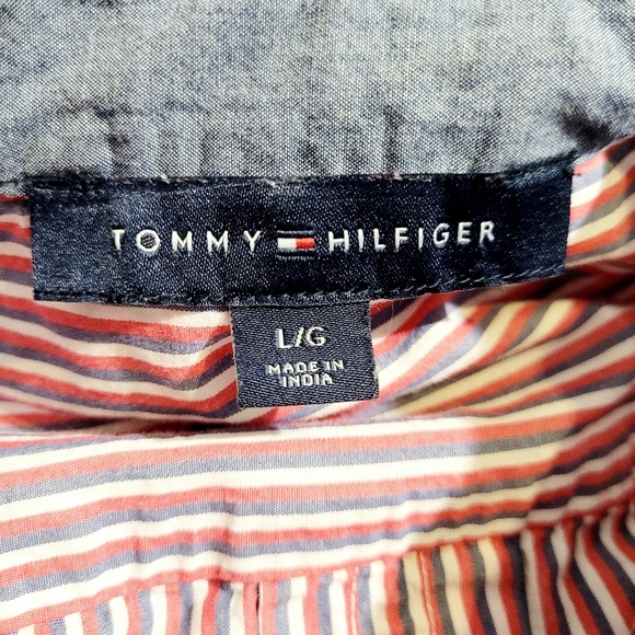 Tommy Hilfiger Women's Striped 100% Cotton Tunic Shirt Size Large Classic Design - Picture 10 of 11